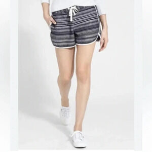 ATHLETA Women’s Sandbar Shortie Linen Striped Jacquard Shorts, Navy, Size 2